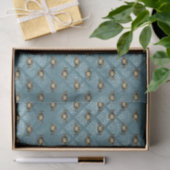 Blauwe Damast Krab Tissuepapier (Geschenk)