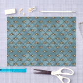Blauwe Damast Krab Tissuepapier (Craft)