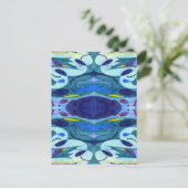 Blauwe dampen briefkaart (Staand voorkant)