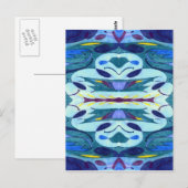 Blauwe dampen briefkaart (Voorkant / Achterkant)