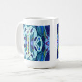 Blauwe dampen koffiemok (Voorkant links)