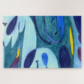 Blauwe dampen legpuzzel (Horizontaal)