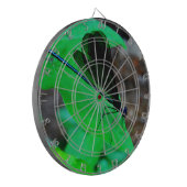 Blauwe Damselfly op een groen blad. Dartbord (Voorkant Links)