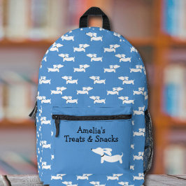 Blauwe Dansende Dachshunds Bag voor Wiener Dog Mom Bedrukte Rugzak