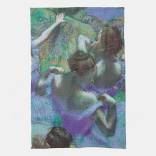 Blauwe Danseressen door Edgar Degas, Vintage Impre Theedoek