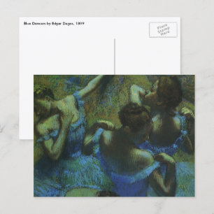 Blauwe Danseressen van Edgar Degas, Vintage Impres Briefkaart