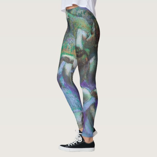 Blauwe Danseressen van Edgar Degas, Vintage Impres Leggings (Links)