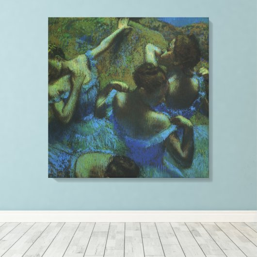 Blauwe dansers van Edgar Degas,  impressionisme Canvas Afdruk (Insitu (Houten vloer))