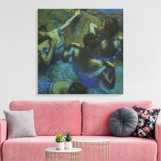 Blauwe dansers van Edgar Degas,  impressionisme Canvas Afdruk (Insitu (Woonkamer))