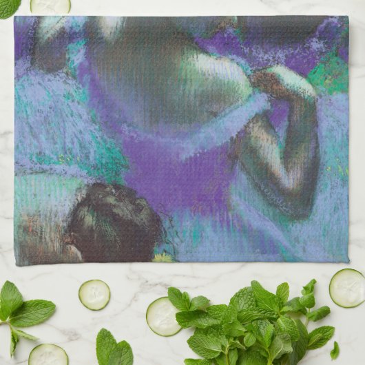 Blauwe dansers van Edgar Degas,  impressionisme Theedoek (Gevouwen)