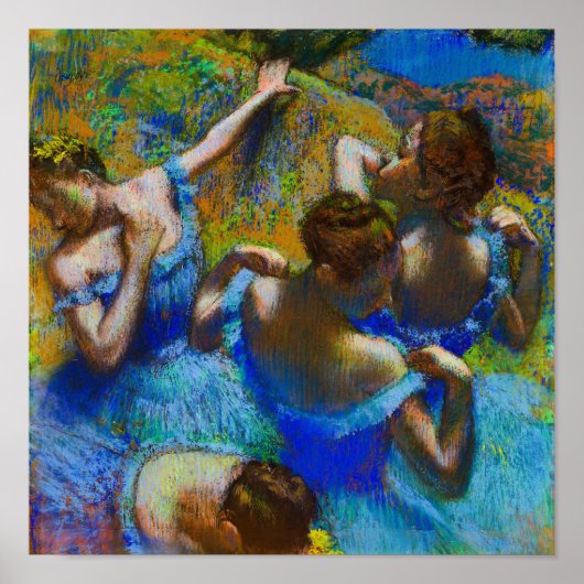 Blauwe dansers van Edgar Degas Poster (Voorkant)