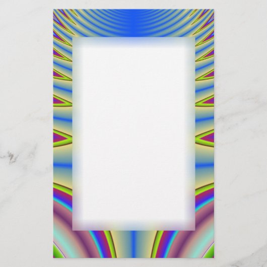 Blauwe das Dye Fractal Stationery Briefpapier (Voorkant)