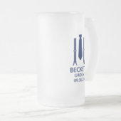 Blauwe Das voor de Bruidegom Matglas Bierpul (Voorkant rechts)