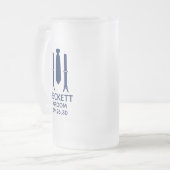 Blauwe Das voor de Bruidegom Matglas Bierpul (Voorkant links)