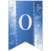 Blauwe decoratieve bloemenslinger vlag vlaggetjes (Tweede vlag)