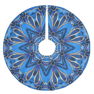 Blauwe decoratieve boomrok kerstboom rok