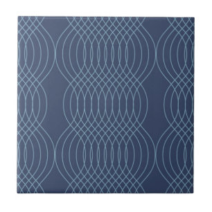 Blauwe, decoratieve, eenvoudige, moderne, trendy g tegeltje
