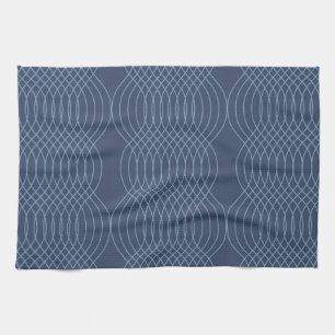 Blauwe, decoratieve, eenvoudige, moderne, trendy g theedoek