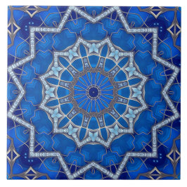 Blauwe decoratieve keramische tegel tegeltje