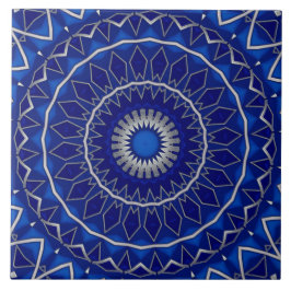 Blauwe decoratieve keramische tegel tegeltje