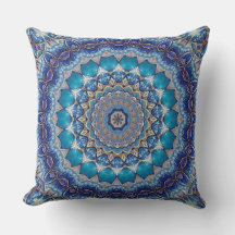 Blauwe decoratieve kussenhoes