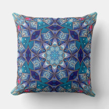 Blauwe decoratieve kussenhoes