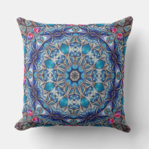Blauwe decoratieve kussenhoes