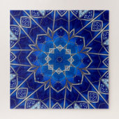 Blauwe decoratieve legpuzzel (Horizontaal)