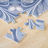 Blauwe decoratieve legpuzzel (Zijkant)