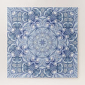 Blauwe decoratieve legpuzzel (Horizontaal)