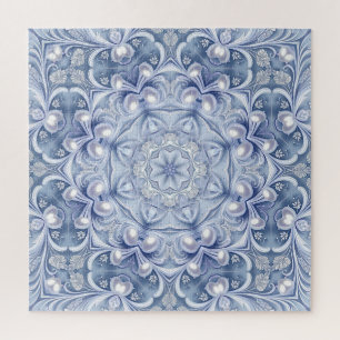 Blauwe decoratieve legpuzzel