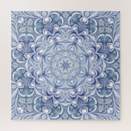 Blauwe decoratieve legpuzzel (Verticaal)
