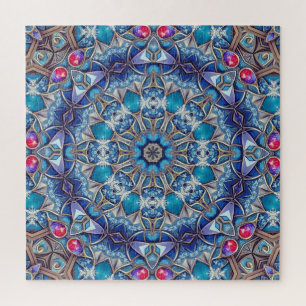 Blauwe decoratieve legpuzzel