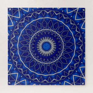 Blauwe decoratieve legpuzzel