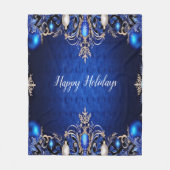 Blauwe decoratieve vakantie fleece deken (Voorkant)