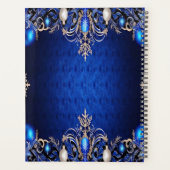 Blauwe decoratieve vakantie planner (Achterkant)