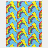 Blauwe deken met regenbogen en bliksemschichten (Voorkant)