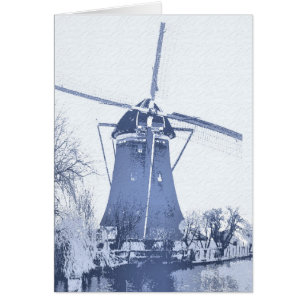 Blauwe Delfts Hollandse Windmolen