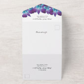 Blauwe Dendrobium Orchidee Bruiloft RSVP All In One Uitnodiging (Buitenkant)
