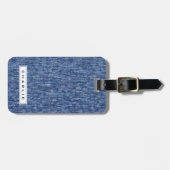 Blauwe denim aangepaste naam bagagelabel (Voorkant horizontaal)