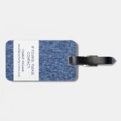Blauwe denim aangepaste naam bagagelabel (Achterkant horizontaal)