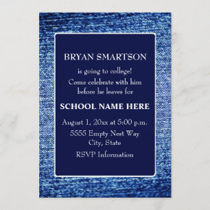 Blauwe denim - Bekijk de trunkpartij uitnodigen Kaart