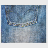 Blauwe denim cadeaupapier (Vlak)