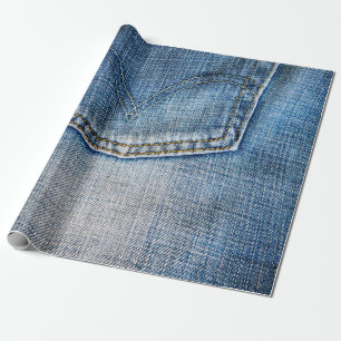 Blauwe denim cadeaupapier