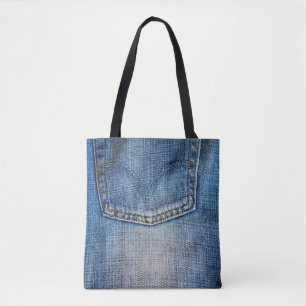 Blauwe denim draagtas