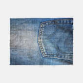 Blauwe denim fleece deken (Voorkant (Horizontaal))