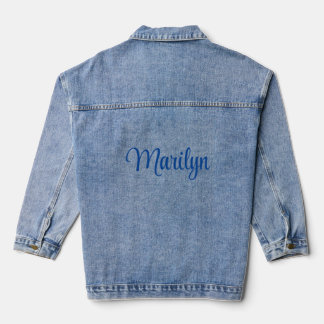 Blauwe denim jas met eigen naam jacket