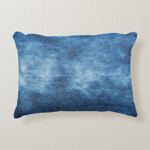 Blauwe denim jeans textuur accent kussen