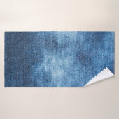 Blauwe denim jeans textuur badhanddoek (Badhanddoek)