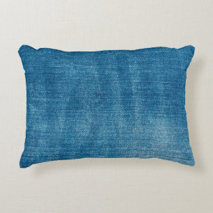 Blauwe denim jeans textuur dicht bij elkaar. Blauw Accent Kussen